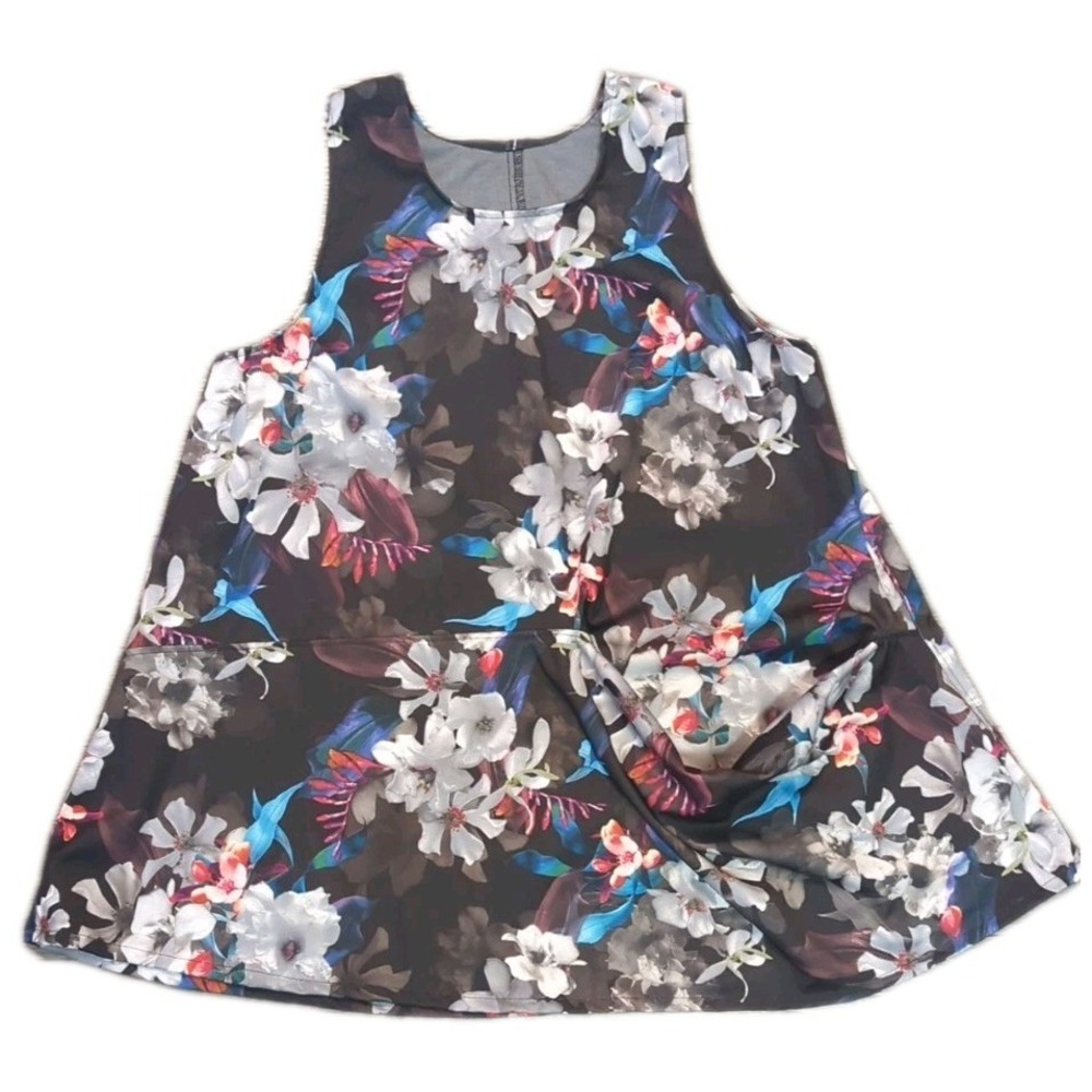 Paper Temples OSFM‎ Tunic Tank Top Wearable Art Slouch Pocket Lagenlook Oversize